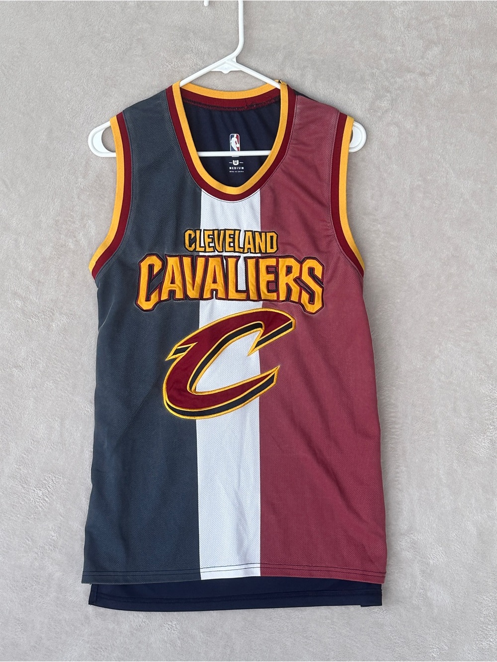 NBA Cleveland Cavaliers Split-Color Jersey in Wine, Black & White